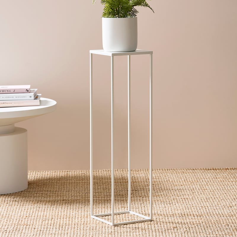 Carlos White Gloss Plant Stand
