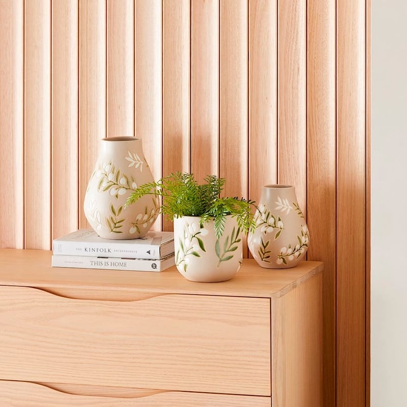 Olive Beige & Green Pot