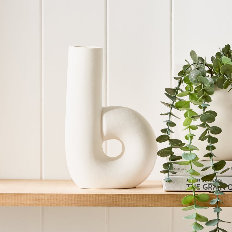 Pipe B Shape White Large Vase