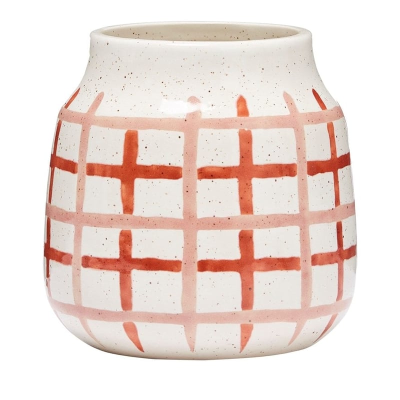 Taka Pink & Sienna Check Vase