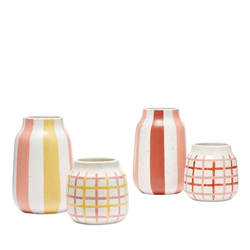Taka Pink & Sienna Check Vase