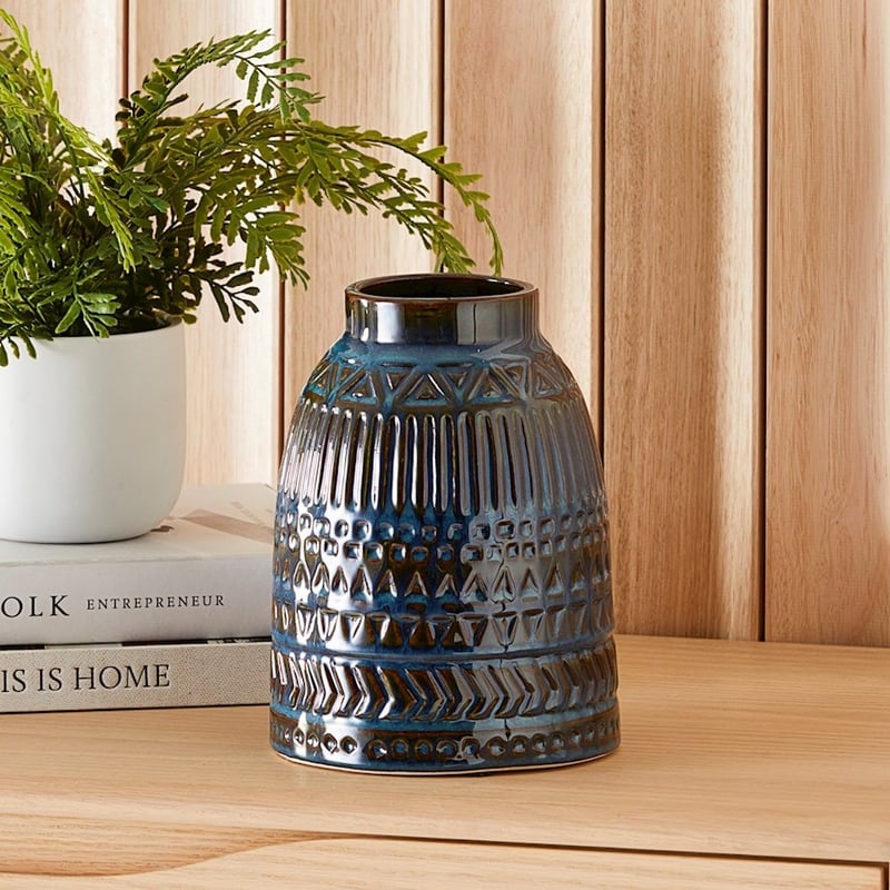 Tasca Blue & Brown Vase