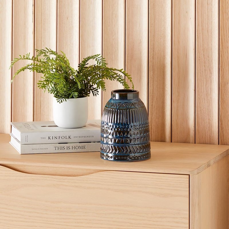 Tasca Blue & Brown Vase