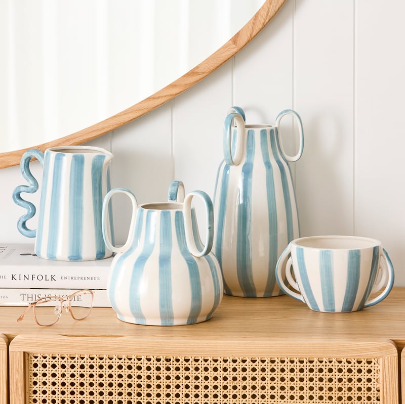 Bambini Blue Stripe Vase Collection