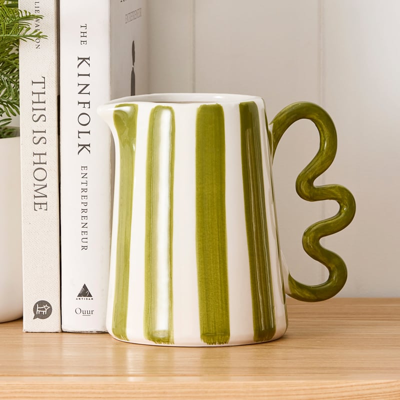 Bambini Green Stripe Vase Collection