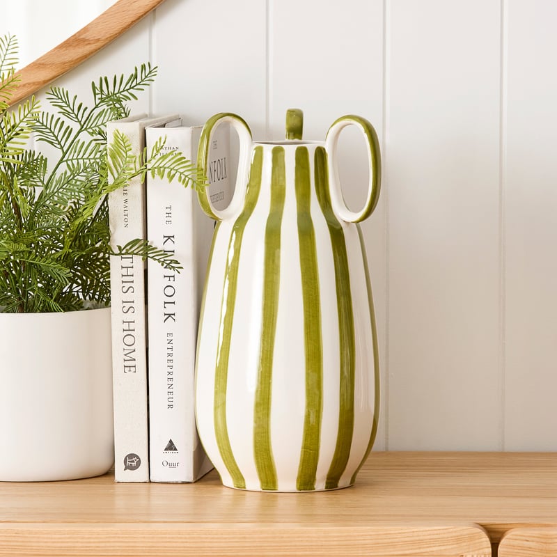 Bambini Green Stripe Vase Collection