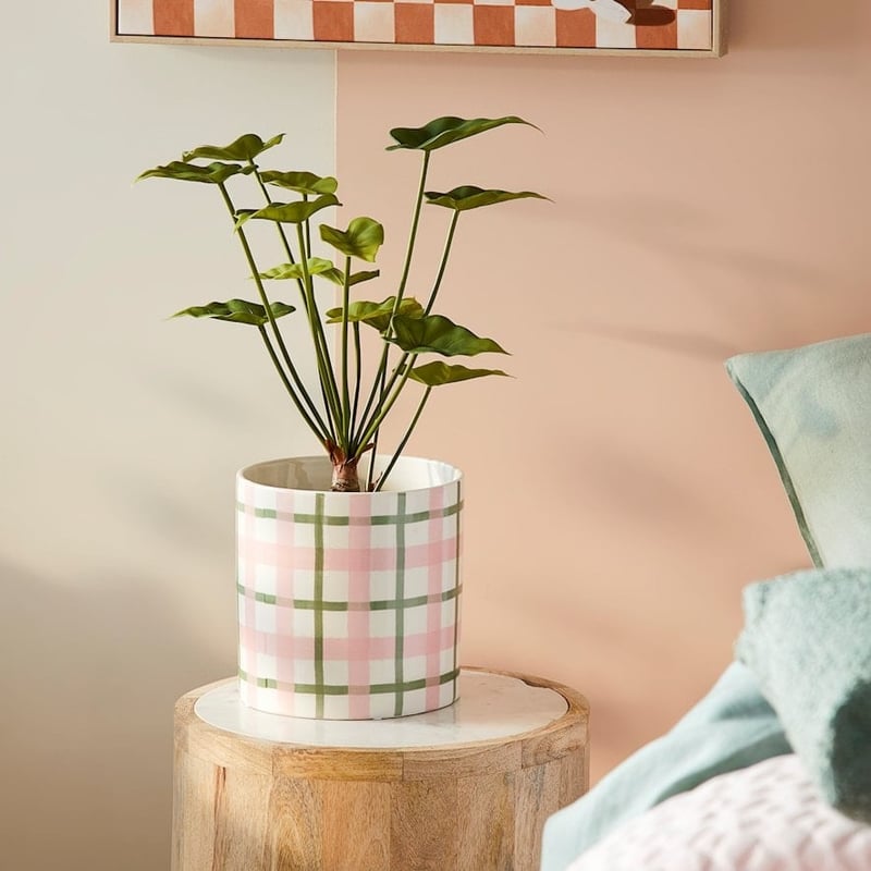 Pink Check Porto Check Pot