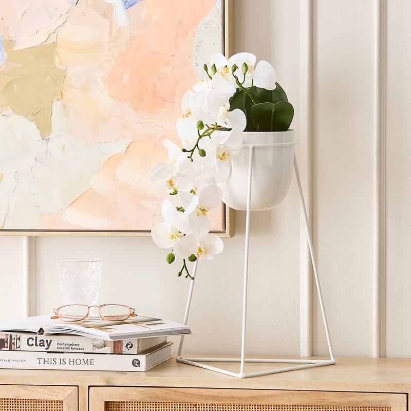 Valencia White Plant Stand  