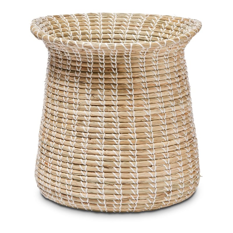 Zebra Natural & White Flute Basket