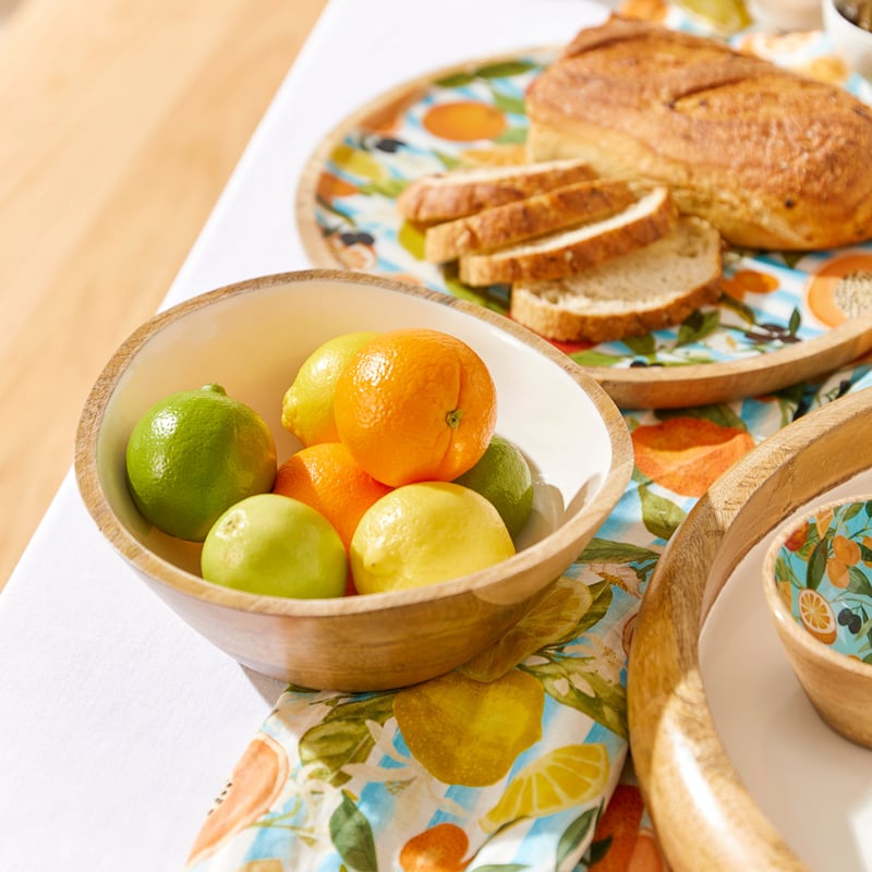 Blanco Irregular Natural & White  Timber Bowl