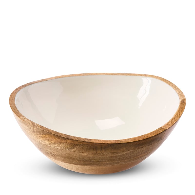 Blanco Irregular Natural & White  Timber Bowl