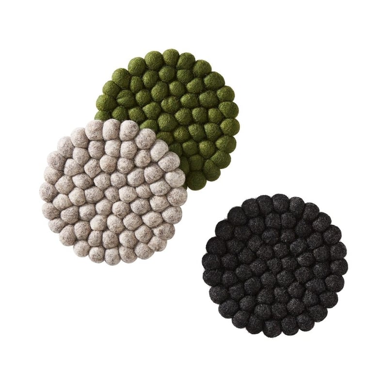 Heena Khaki Wool Ball Trivet