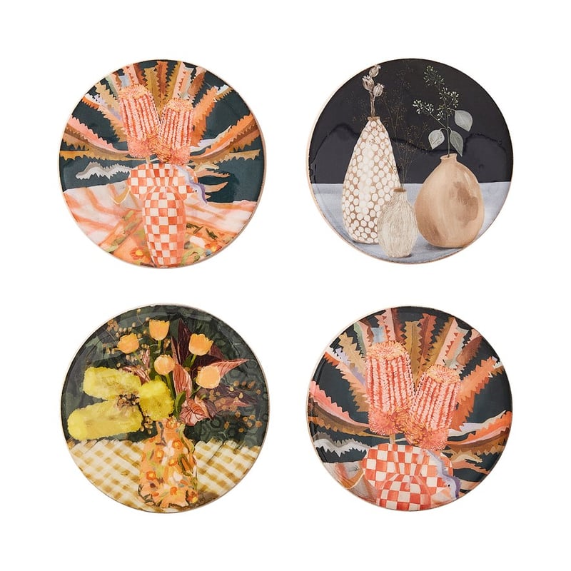 Table Flower Mixed Coasters Pack of 4
