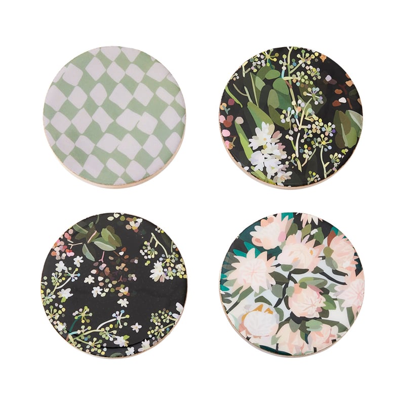Kimmy Hogan Gathered Mixed Timber Coasters Pack of 4