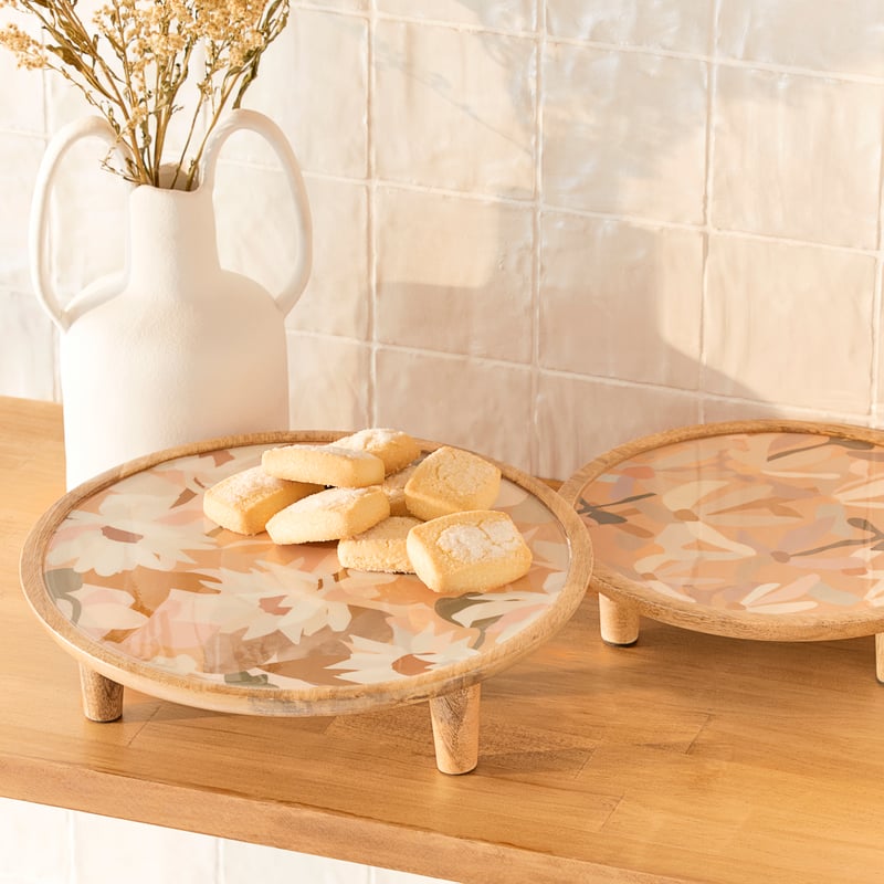 Kimmy Hogan Paper Daisies Large Timber Platter