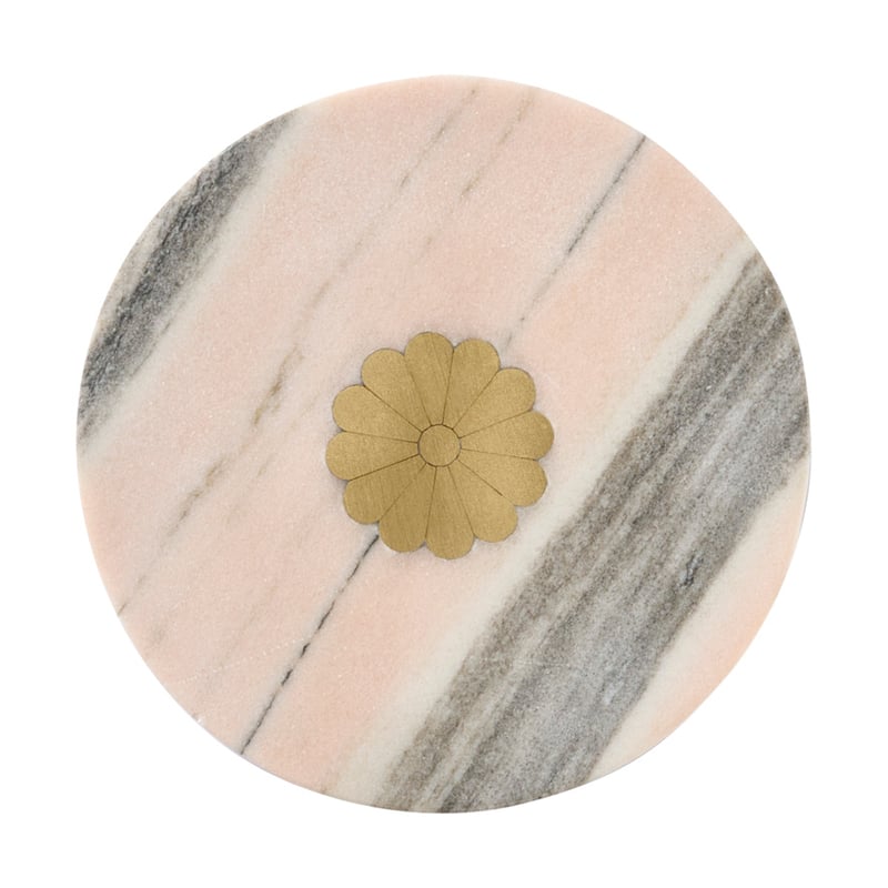 Daisy Marble Pink & Gold Trivet