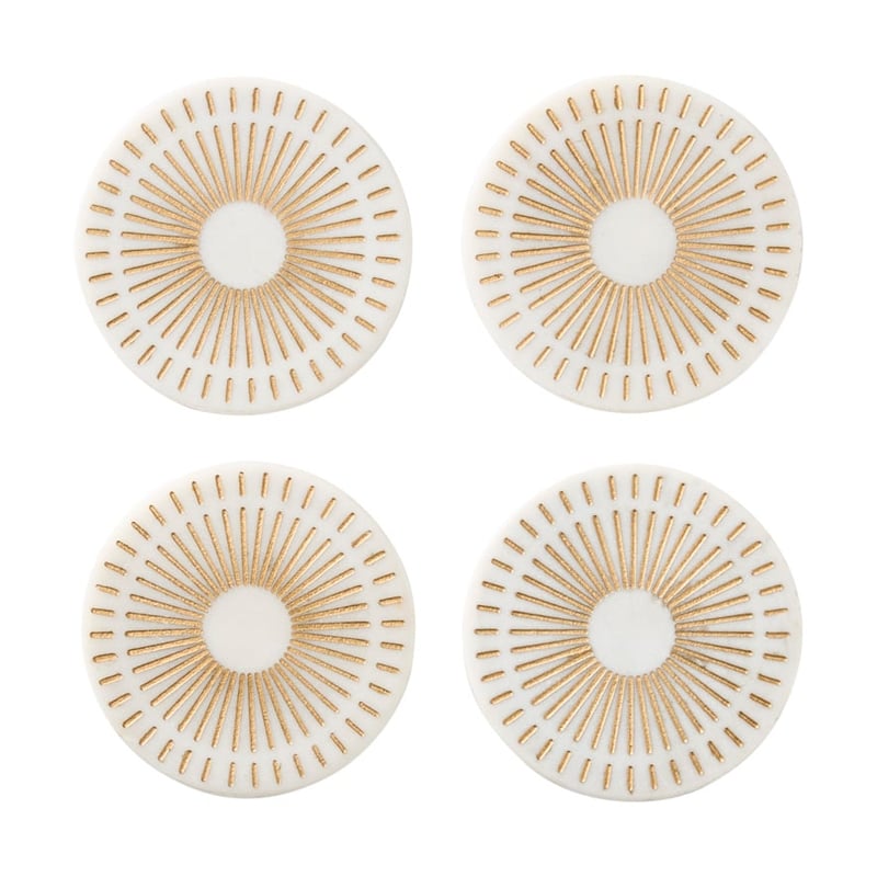 Mediterranean White & Gold Marble Astro Coasters Pack of 4