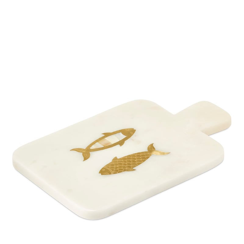 Swimming Fish White & Gold Marble Paddle Board