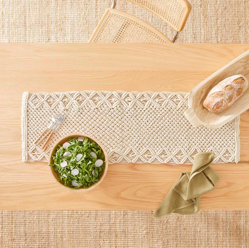 Jardin Macrame Natural Table Runner