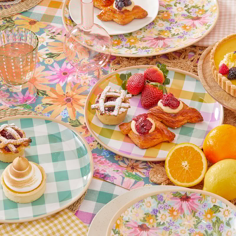 In Bloom Multi Gingham Melamine Servingware