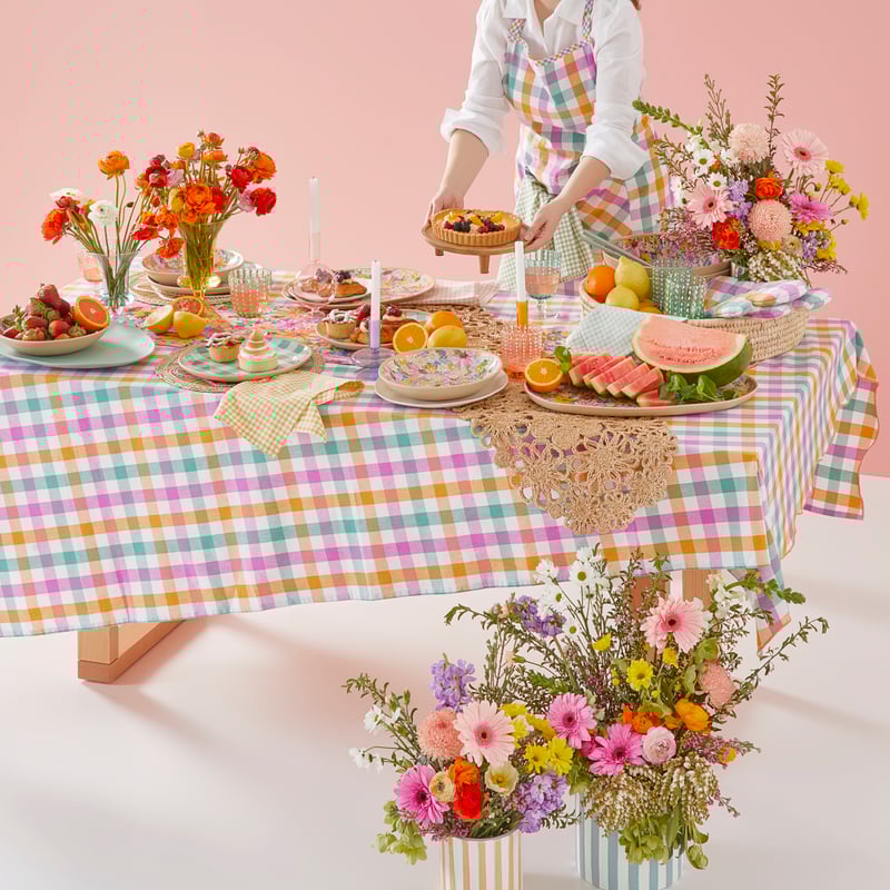 In Bloom Multi Gingham Tablecloth
