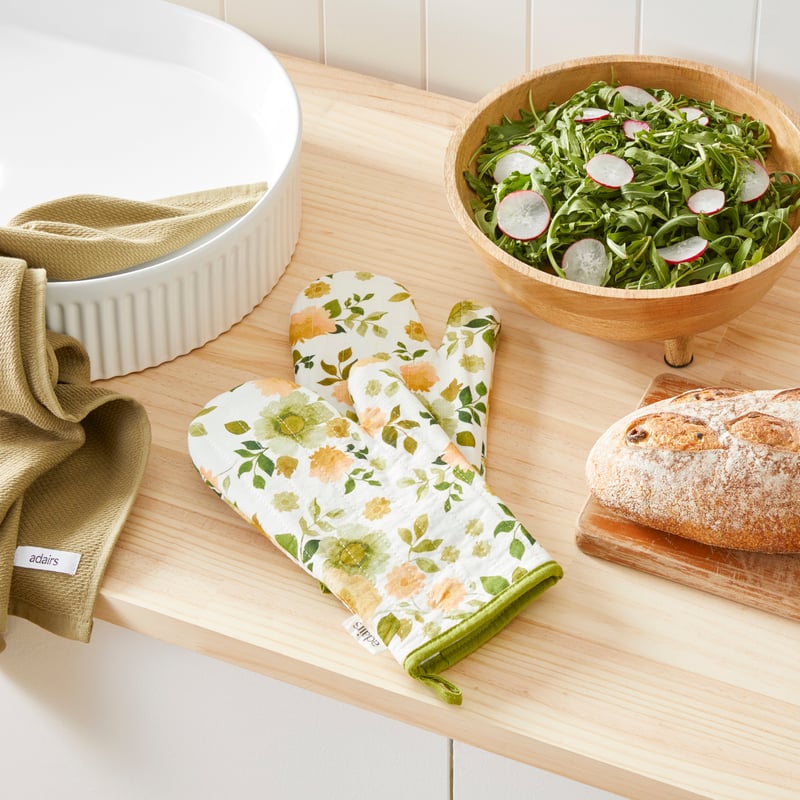 Botanist White Floral Oven Mitts Pack of 2