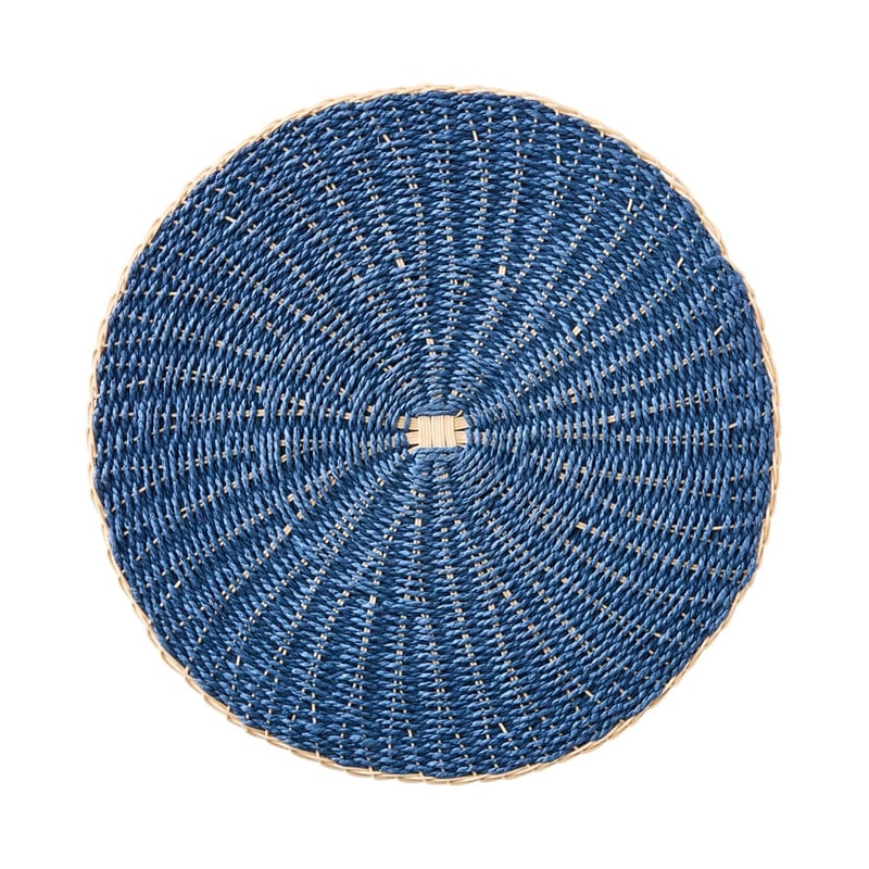 Lattice Blue & Natural Placemats Pack 2