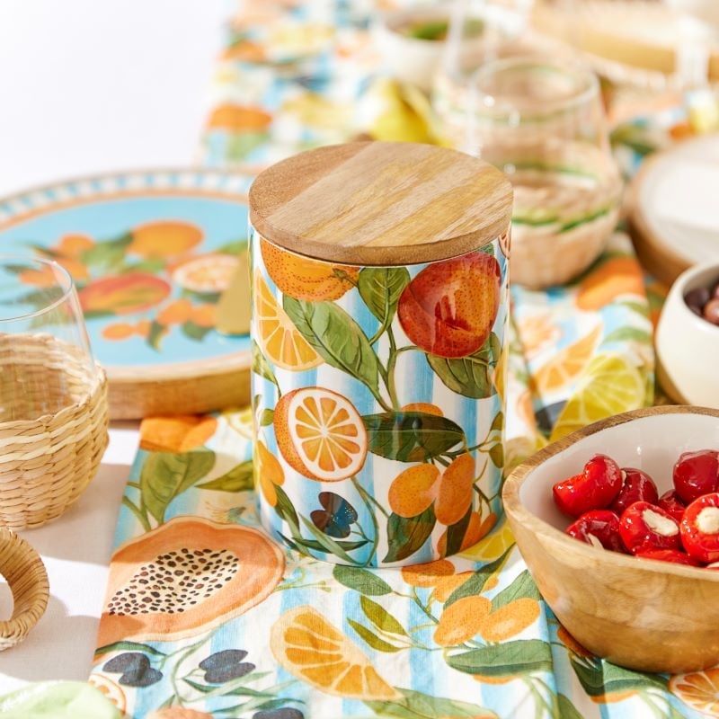 La Frutta Timber Blue Stripe Canister
