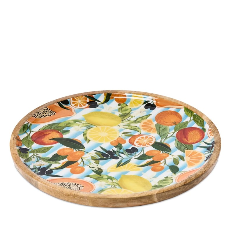 La Frutta Timber Blue Stripe Flat Tray