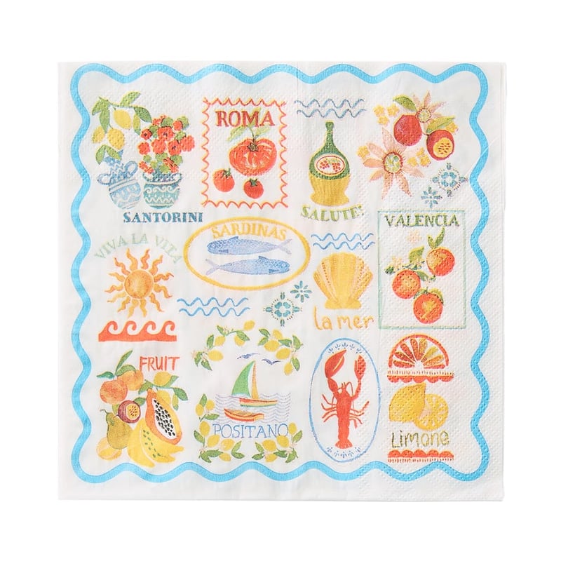 Mediterranean Viva La Vita Paper Napkins Pack of 40