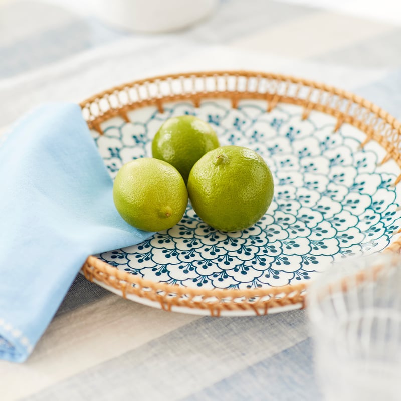 Santorini Blue & Natural Fruit Bowl