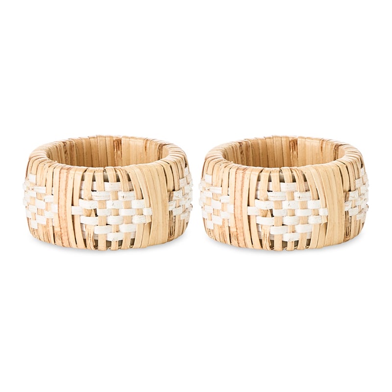 Tuscan Natural & White Napkin Ring Pack of 2