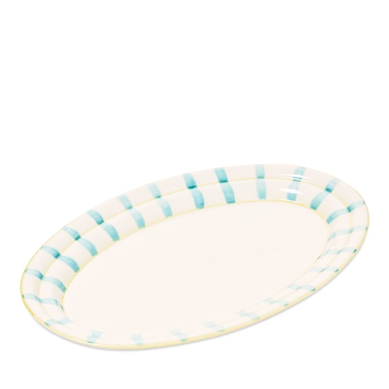 Mediterranean Blue Stripe Oval Platter