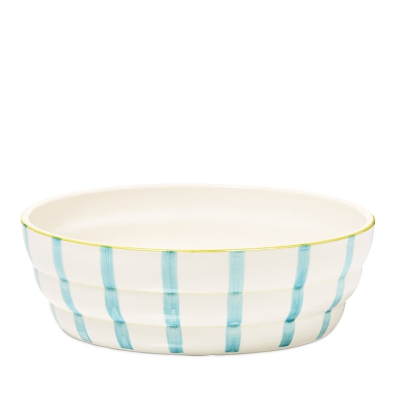 Mediterranean Blue Stripe Salad Bowl