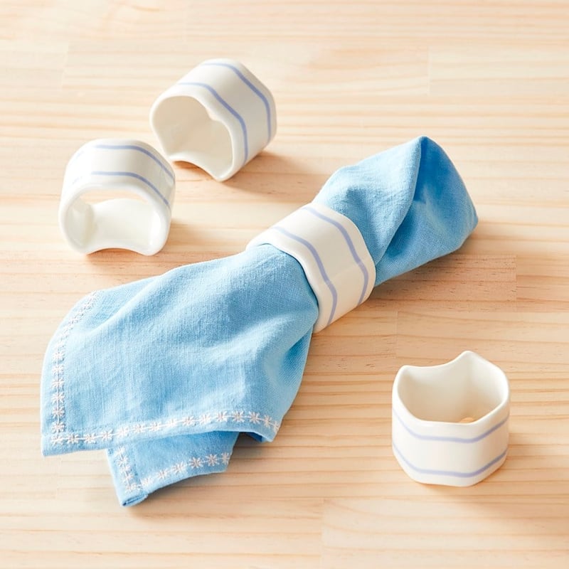 Sadie Cloud Blue Napkin Rings Pack of 4