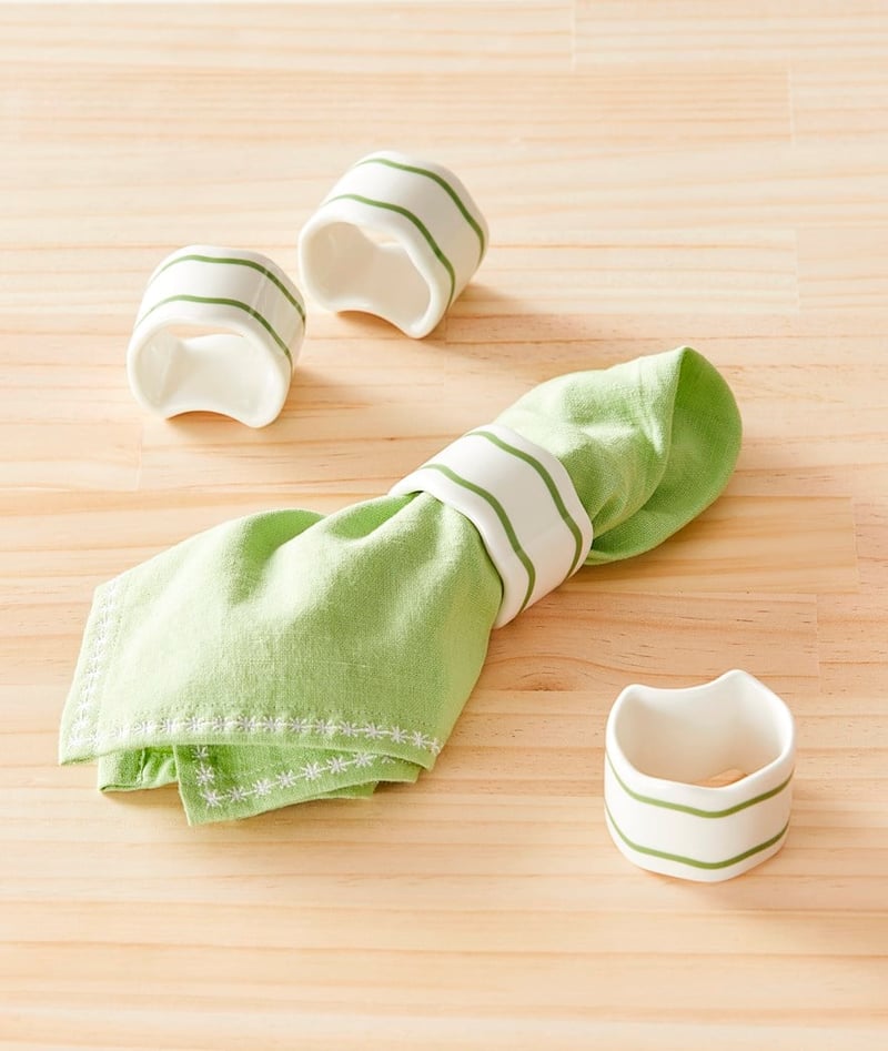 Sadie Green Tea Napkin Rings Pack of 4