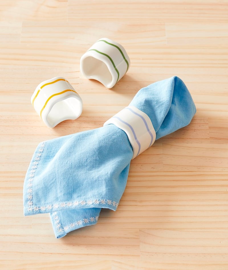 Sadie Mustard Napkin Rings Pack of 4