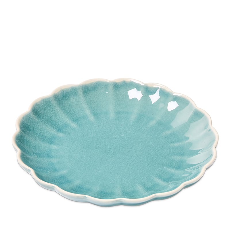 Adeline Scallop Teal Servingware