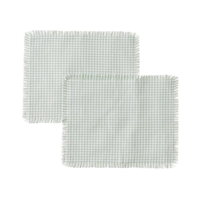 Sadie Mint Gingham Placemats 2 Pack
