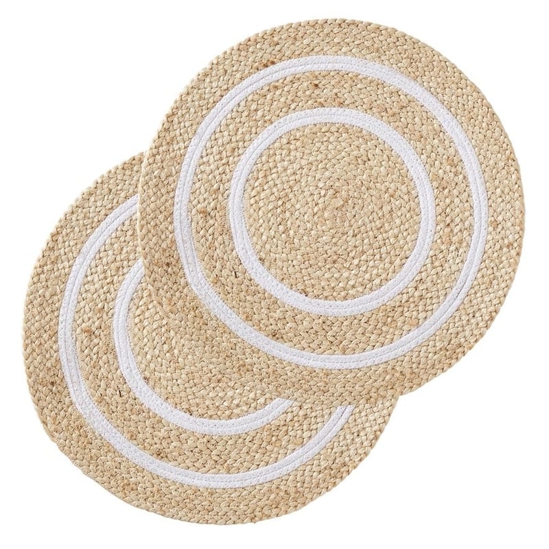 Tulum Natural & White Pack of 2 Placemats