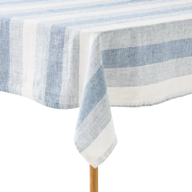 Summer Blue Stripe Tablecloth