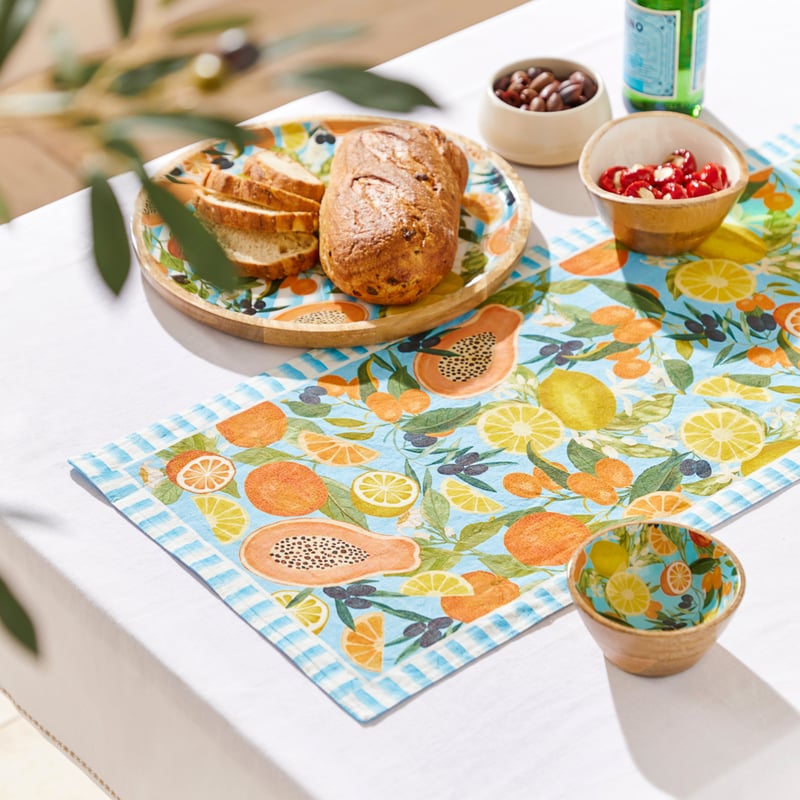 La Frutta Fruit Blue Table Runner