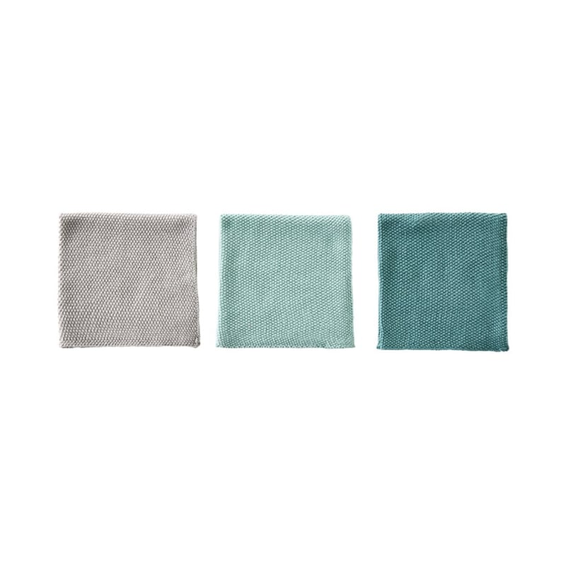 Leda Dusty Sage Bamboo Cotton Dishcloth Pack of 3