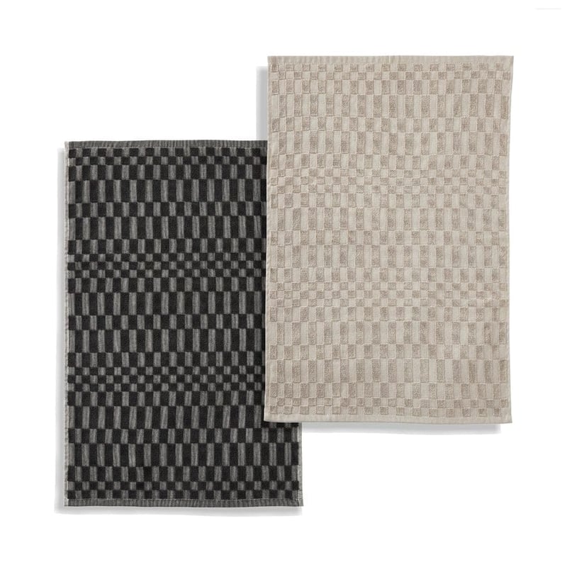 Lenny Black & Grey Tea Towel 2 Pack