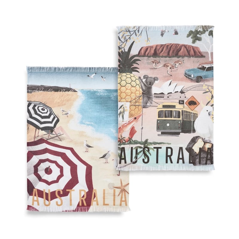 Australian Icon Multi Tea Towel Pack of 2