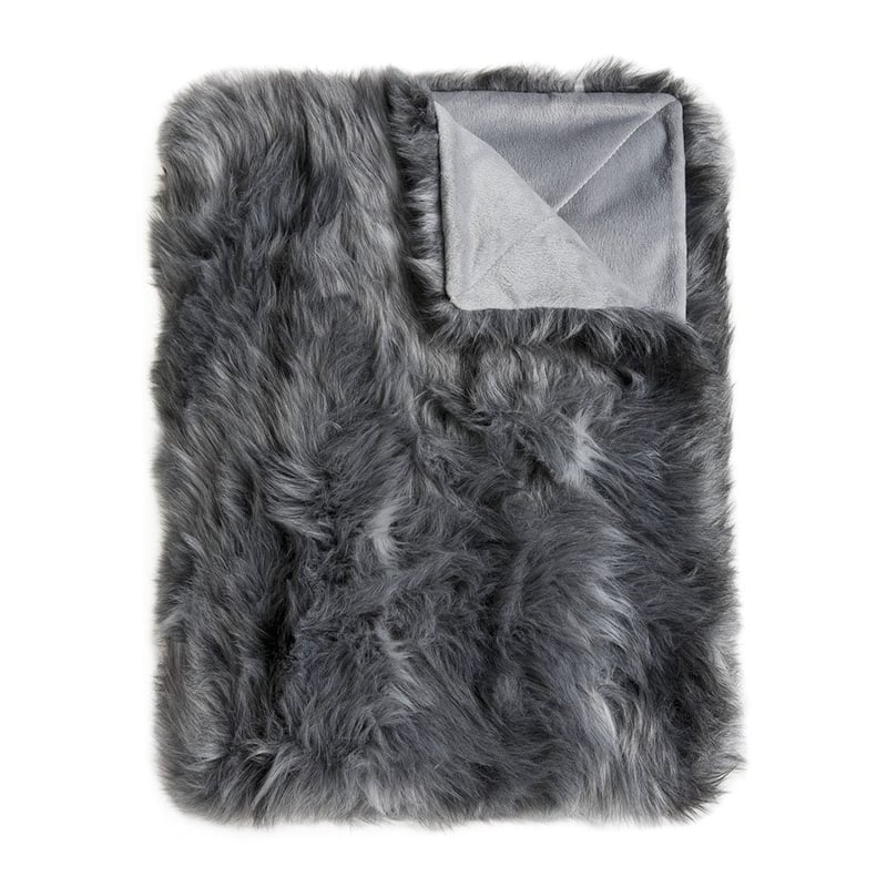 Montana Grey Stripe Fur Throw 