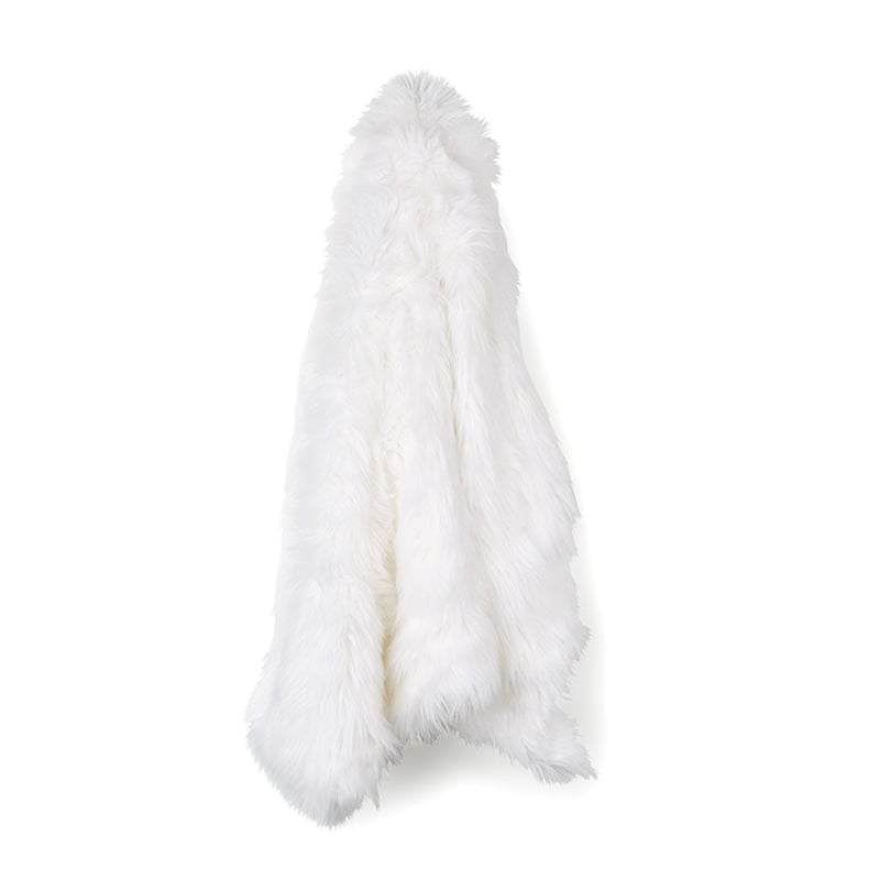 Alpine Bright White Fur Throw