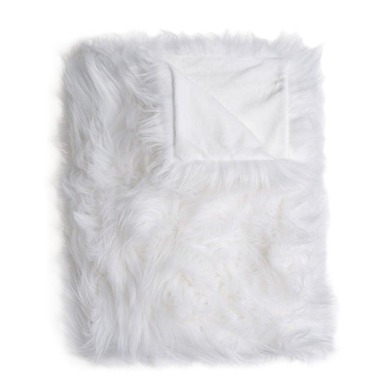 Alpine Bright White Fur Throw