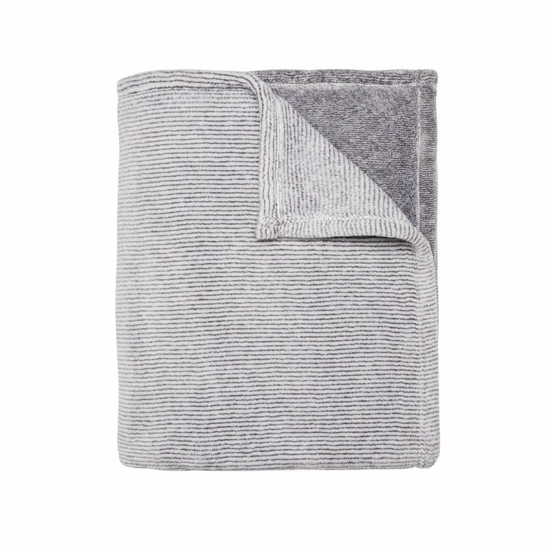 Ultra Soft Grey Stripe Blanket - OFFLINE