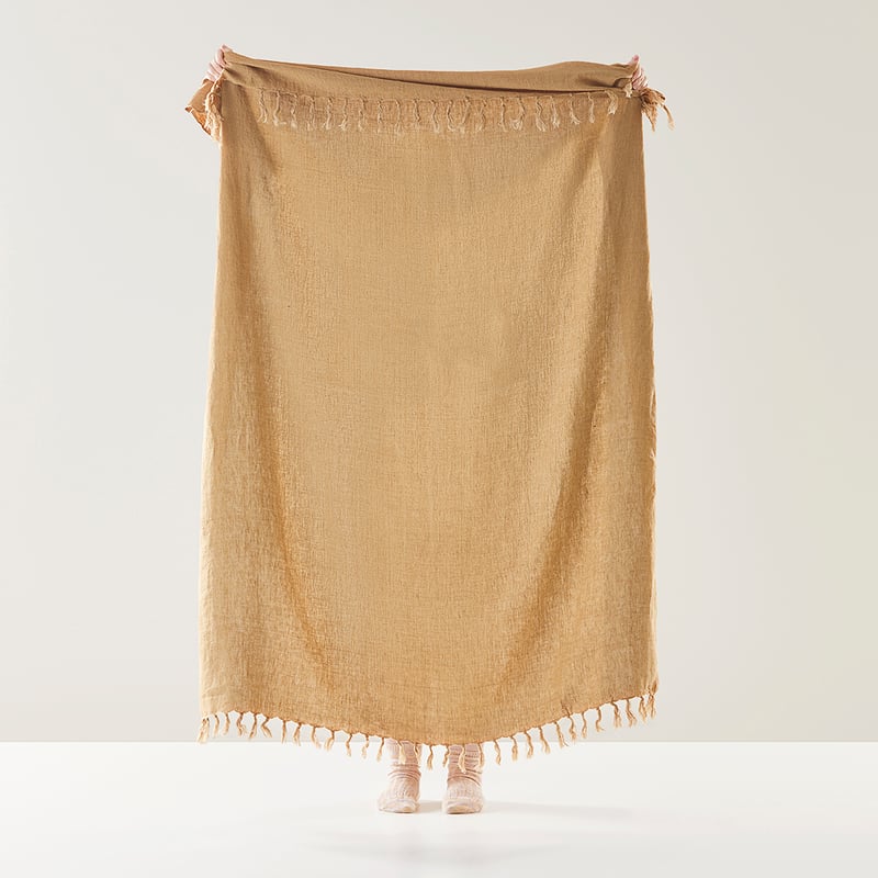 Malmo Tobacco Linen Throw